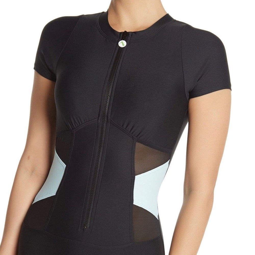 NWOT Stardust Color Block Mesh One Piece Swimsuit